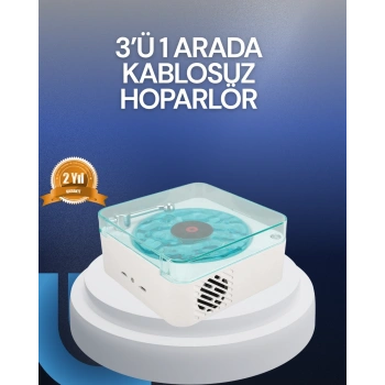 Mey İthalat® Bluetooth Hoparlör – 3-ü-1 Saatli Gece Lambası ve Vintage Tasarım