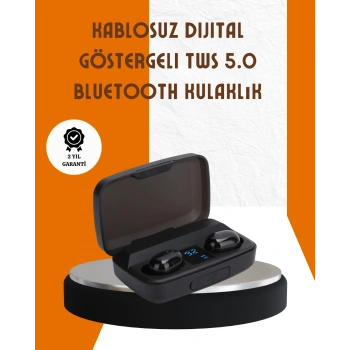 Mey İthalat® Bluetooth V5.0 Parmak Dokunmatik Kontrol Kablosuz Kulaklık Şarj Kutulu Model