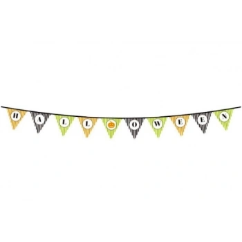Mey İthalat® Cadılar Bayramı Kabak Temalı Halloween Yazılı Banner Süs Flama 3 Metre
