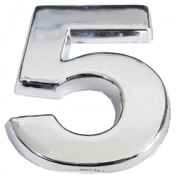 Mey İthalat® Cemax Krom Yapışkanlı 5 Rakamı 5 cm