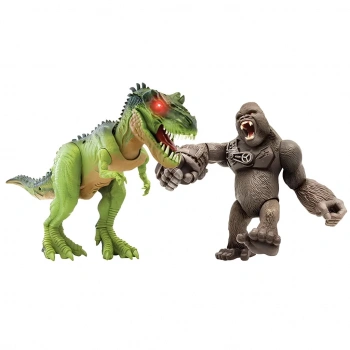 Mey İthalat®  Clash Gorilla vs T-rex Sesli Işıklı Oyun Seti