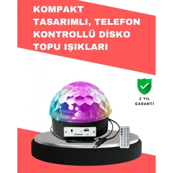 Mey İthalat® Çok Renkli LED Masaüstü Disko Topu Parti Aydınlatma Cihazı