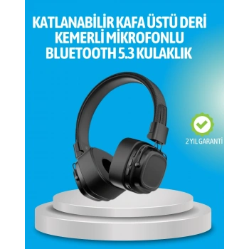 Mey İthalat® Deep Bass Destekli Kablosuz Katlanabilir Kulak Üstü Kulaklık