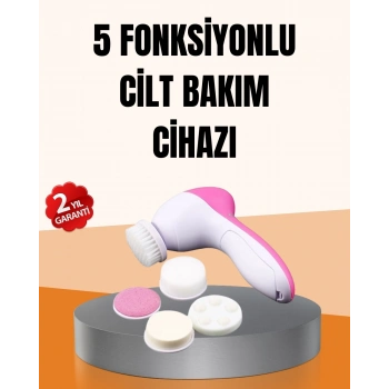 Mey İthalat® Derin Temizleme ve Masaj İçin 5 Başlıklı Yüz Cilt Bakım Aleti