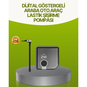 Mey İthalat® Dijital Ekranlı Taşınabilir Akıllı Araç Hava Kompresörü