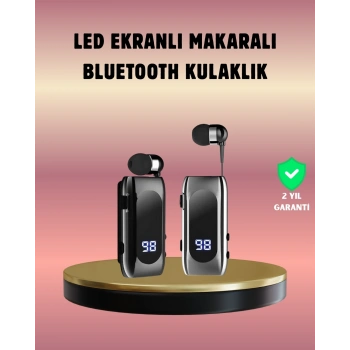 Mey İthalat® Dijital Göstergeli Bluetooth Kulaklık – Klipsli ve Şık Tasarım