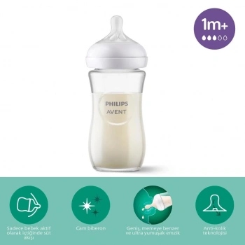 Mey İthalat®   Doğal Tepkili Natural Response Cam Biberon 240 ml 1+ Ay