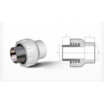 Mey İthalat® Ege Yıldız PPRC 50X1 1/2 Erkek Adaptör Gri