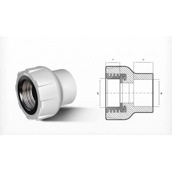 Mey İthalat® Ege Yıldız PPRC 63X2 Dişi Adaptör Gri