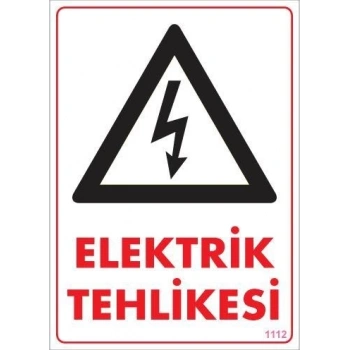 Mey İthalat® Elektrik Tehlikesi Uyarı Levhası 25x35 KOD:1112