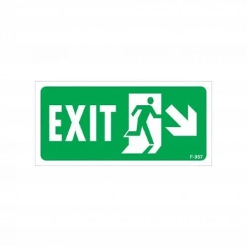 Mey İthalat® Exit Sağ Aşağı Uyarı Levhası 17,5x25 KOD:957