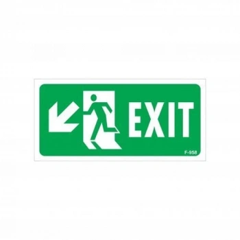 Mey İthalat® Exit Sol Aşağı Uyarı Levhası 17,5x25 KOD:958