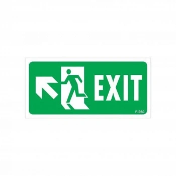 Mey İthalat® Exit Sol Yukarıı Uyarı Levhası 17,5x25 KOD:960