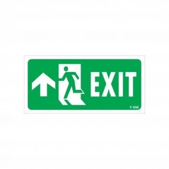 Mey İthalat® Exit Yukarı Sol Ok İşaretli Uyarı Levhası 17,5x25 KOD:956
