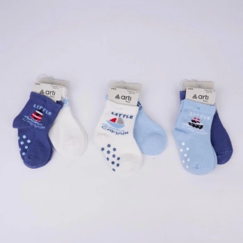 Mey İthalat®  Filip 2li Absli Erkek Bebek Soket Çorap K44143 (ADET FİYATIDIR)