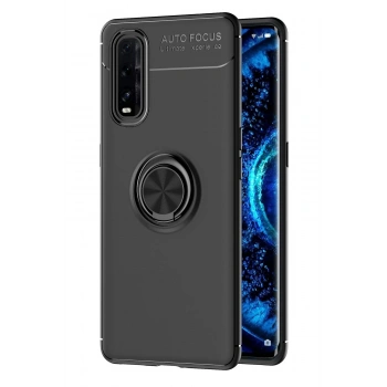 Mey İthalat®   Find X2 Kılıf Range Yüzüklü Silikon - Siyah