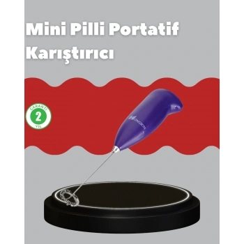 Mey İthalat® Frappe ve Cappuccino Maker – Taşınabilir Pilli Köpürtücü Mikser