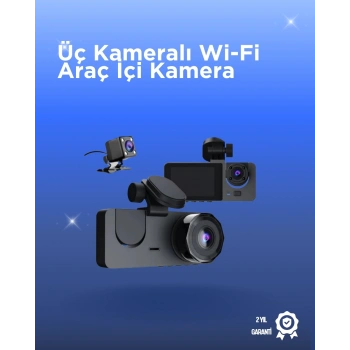 Mey İthalat® Gelişmiş G-Sensörlü Üçlü Araç Kamerası – 5” LCD Ekran ve Hareket Algılama