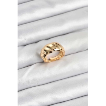 Mey İthalat® Gold Renk Bombeli Sarmal Yüzük