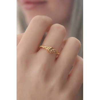 Mey İthalat® Gold Renk Halat Düğüm Model Kadın Yüzük