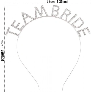 Mey İthalat® Gümüş Kaplama Kristal Taşlı Team Bride Taç 16x17 cm