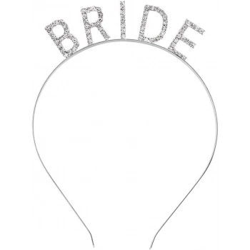 Mey İthalat® Gümüş Renk Bekarlığa Veda Kristal Taş Bride Tacı İthal 16x10 cm