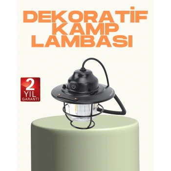 Mey İthalat® Hafif ve Taşınabilir Retro Tasarım Kamp Lambası