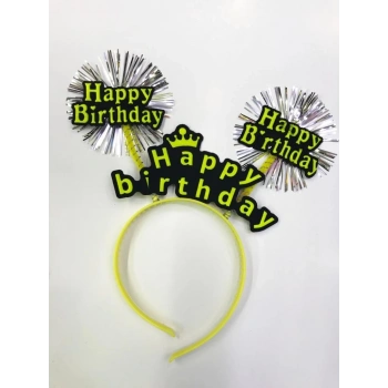 Mey İthalat® Happy Birthday Neon Renk Doğum Günü Tacı 12 Adet