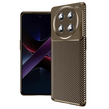 Mey İthalat®  Honor Magic 7 Lite Kılıf Auto Focus Karbon Kapak - Kahverengi