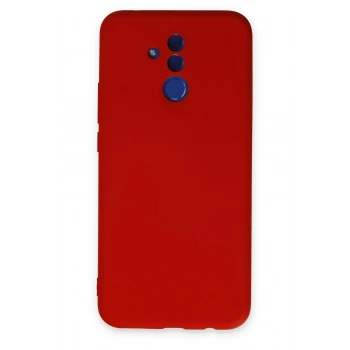 Mey İthalat®  Huawei Mate 20 Lite Kılıf Nano içi Kadife Silikon - Kırmızı