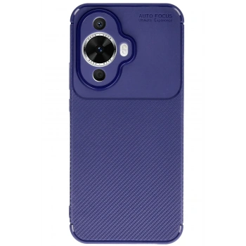 Mey İthalat®  Huawei Nova 12S Kılıf Auto Focus Karbon Kapak - Lacivert