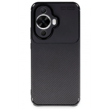 Mey İthalat®  Huawei Nova 12S Kılıf Auto Focus Karbon Kapak - Siyah