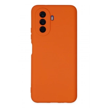 Mey İthalat®  Huawei Nova Y70 Kılıf Nano içi Kadife Silikon - Turuncu
