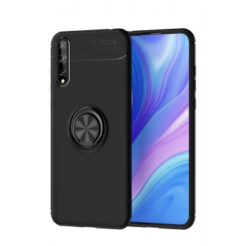 Mey İthalat®  Huawei P Smart S Kılıf Range Yüzüklü Silikon - Siyah