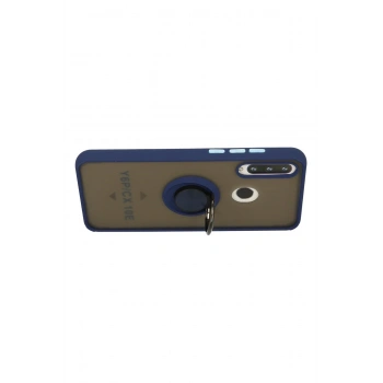 Mey İthalat®  Huawei Y6P Kılıf Montreal Yüzüklü Silikon Kapak - Lacivert