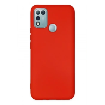 Mey İthalat®  İnfinix Hot 10 Play Kılıf Nano içi Kadife Silikon - Kırmızı