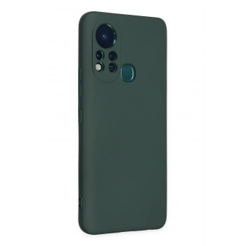 Mey İthalat®  İnfinix Hot 11s Kılıf Nano içi Kadife Silikon - Koyu Yeşil