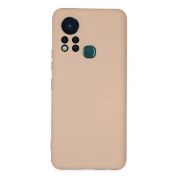 Mey İthalat®  İnfinix Hot 11s Kılıf Nano içi Kadife Silikon - Pudra