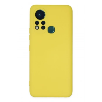 Mey İthalat®  İnfinix Hot 11s Kılıf Nano içi Kadife Silikon - Sarı