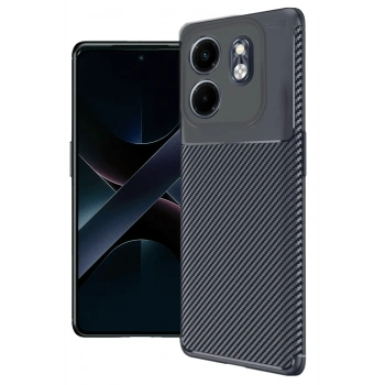 Mey İthalat®  İnfinix Smart 9 Kılıf Auto Focus Karbon Kapak - Lacivert