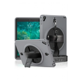 Mey İthalat®   iPad 5 Air 9.7 Kılıf Strap-C Otterbox Tablet Kapak - Gri