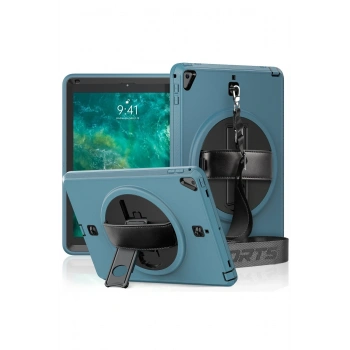Mey İthalat®   iPad 5 Air 9.7 Kılıf Strap-C Otterbox Tablet Kapak - Mavi