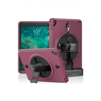 Mey İthalat®   iPad 5 Air 9.7 Kılıf Strap-C Otterbox Tablet Kapak - Mürdüm