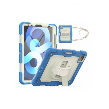 Mey İthalat®   iPad Pro 11 (2020) Kılıf Strap New Tablet Kapak - Mavi