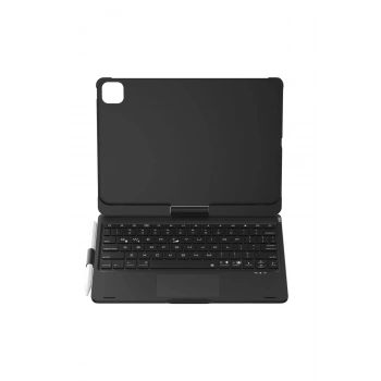 Mey İthalat®   iPad Pro 11 (2024) F11 ATS Kılıf Magic Dönen Klavyeli Tablet Kılıf - Siyah
