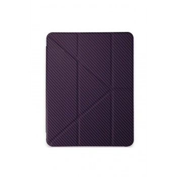 Mey İthalat®   iPad Pro 11 (2024) Kılıf Color Karbon Tablet Kılıfı - Derin Mor