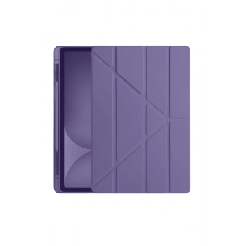 Mey İthalat®   iPad Pro 11 (2024) Kılıf Kalemlikli Hugo Tablet Kılıfı - Mor