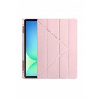 Mey İthalat®   iPad Pro 11 (2024) Kılıf Kalemlikli Hugo Tablet Kılıfı - Rose Gold