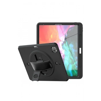 Mey İthalat®   iPad Pro 12.9 (2021) Kılıf Strap-C Otterbox Tablet Kapak - Siyah