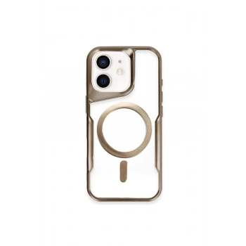 Mey İthalat®   iPhone 11 Kılıf Boyi Magsafe Silikon Kapak - Çöl Titanyum